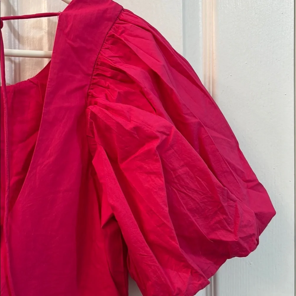 Anthropologie puff sleeve romper dress size 2 - Picture 10 of 13